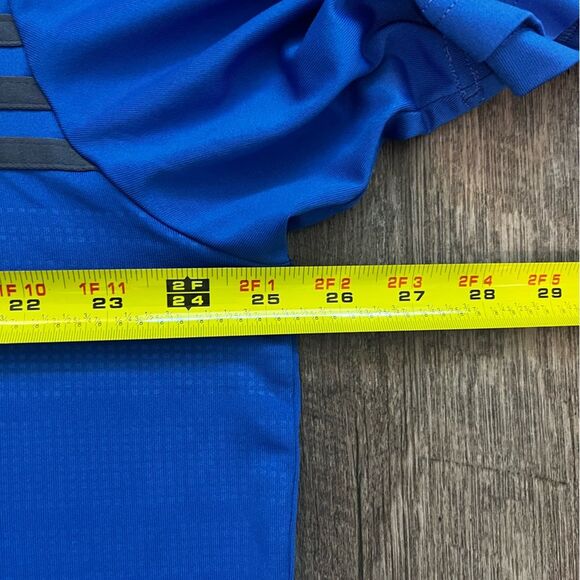 Adidas Mens Puremotion Golf Polo Shirt Short Sleeve Stripe Collared Blue Size XL - Picture 10 of 10